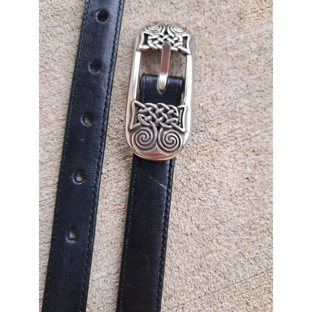 Brighton Women's Brown Leather Belt M-L 32 Silver Tone Buckle  Ornate